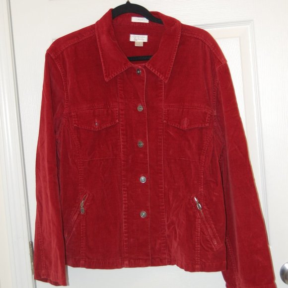 Christopher & Banks Stretch  Women's Rust Corduroy 5 Button Jacket Size Large - Picture 3 of 9